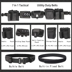 High Quality Premium Lightweight Tactic Waist Belt Duty Utility Waist Belt Duty Tactical Durable Multifunctional Waist Belts  Lightweight Adjustable Training Men's Belt Durable Tactical Stretch Web Nylon Belt with Quick Release Buckle