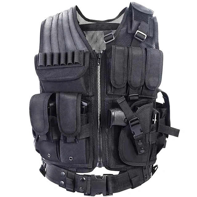 Customized Tactical Hunting Vest High Quality Durable Training Vest Outdoors Breathable Tactical Vest for MenTraining outdoors Vest for Kids Breathable Vest Game Protective Adjustable Modular Chest Vest