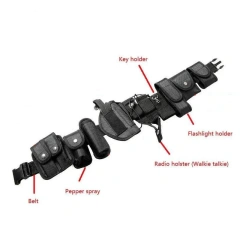 Outdoor Tactical Flashlight Pouch Wear-resistant Sets Multifunctional Utility Kit Belt Hiking Duty Belt Security Duty Belts   Wear-resistant Sports Tactical Belt Webbing Riggers Heavy Duty Quick Release Metal Buckle sports Belt