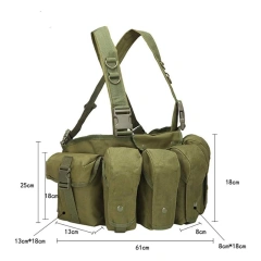 Customized Tactical Chest Rig Harness Outdoor Tactical Camouflage Chest Rig Heavy Duty Tactical Pouches Chest Rig Tactical Molle Pouch Rig Chest Heavy Duty Tactical Chest Harness Vest Outdoor Protective Hunting Vest Rig