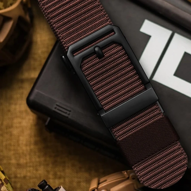 Adjustable Training Nylon Web Work Belt with Automatic Slide Buckle Adjustable Men's Ratchet Tactical Belt  High Quality multifunctional Duty Belt Double Snaps Security Tactical Belt Equipment wear-resistant Belts Accessories