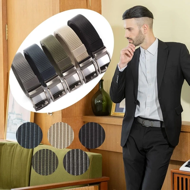 Men Wear-resistant Nylon Web Tactical Belt with Automatic Slide Buckle Golf Men Adjustable Tactical Belt  Multi functional wear-resistant outdoor waistband with nylon special training belt Wholesale enthusiast outdoor buckle waistband