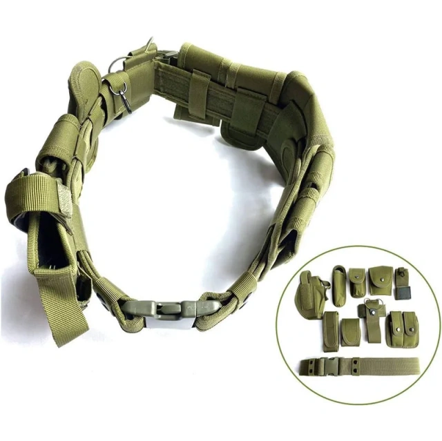 Premium Outdoor Detachable Security Duty Belt Modular Equipment Hunting Game Versatile Utility Adjustable Tactic Waist Belt  Wholesale Tactical Stretch Nylon Work Holster Belt with Quick Release Heavy Duty Buckle Tactical Belt
