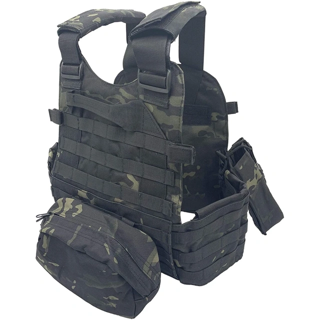 Men's Breathable Protective Training Vest Outdoor Lightweight Assault Vest Adjustable Multifunctional Tactical Vest Training Vest outdoors Breathable Paintball Vest Outdoor Equipment for Men