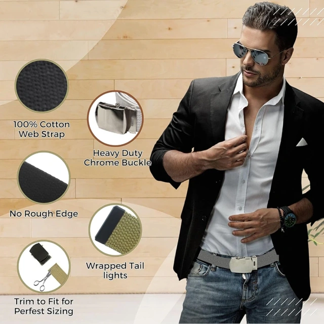 Wholesale Adjustable Training  Web Belt Wear-resistant Multifunctional Cotton Canvas Color Webbed Tactical Belt  Wear-resistant Elastic Stretch high-quality Durable Belt Men’s All Size No Metal Nylon Tactical Hiking Belt