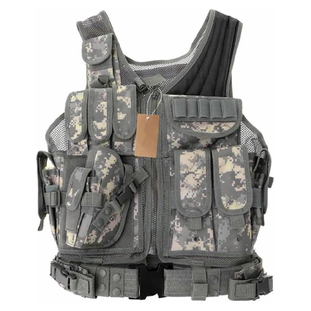 High Quality Tactical Training Vest Outdoors Breathable Assault Vest for Training Adjustable Tactical Hunting Vest Adjustable Training Outdoor Breathable Vest Training Adjustable Fit Adult Training equipment Sports security vest