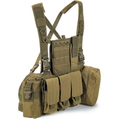 Hot Selling Tactical Vest Outdoor Adjustable Tactical Chest Rig with Pouches Training Chest Rig for Hunting High Quality Camouflage Tactical Vest Chest Rig With Mag Pouch Multi-function Molle Tactical Chest Rig Vest