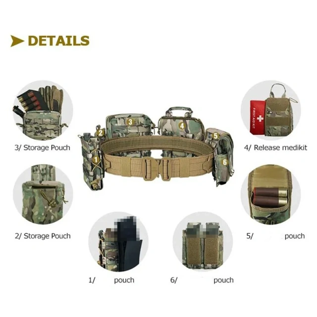 Wholesale Outdoor Gear User Tactical Belt High Density Material Outdoor Hunting Tactical Storage Bag Duty Security Traffic Belt   Adjustable Training durable Men Stretch Canvas Belt Durable Plastic Buckle for Work Travel Sports Elastic Tactical Belt
