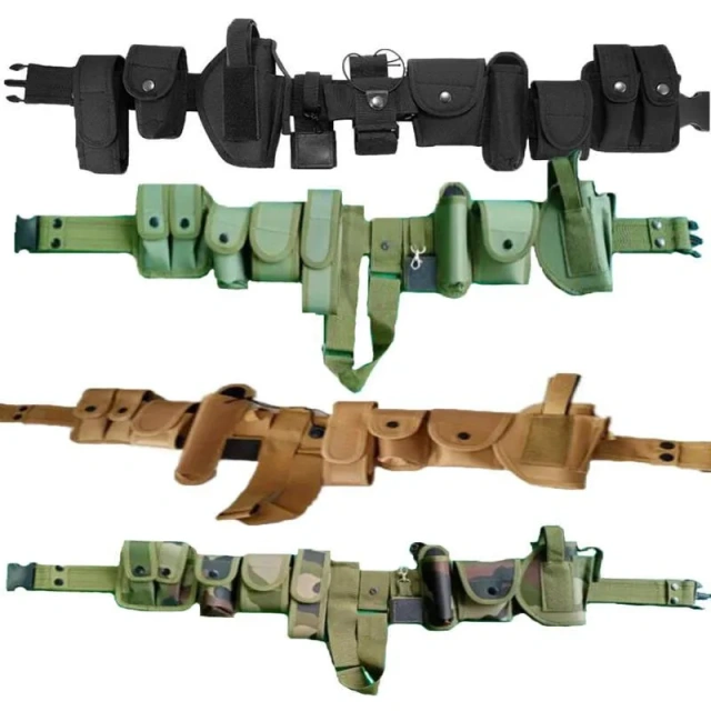 Wholesale Durable Multifunctional Tactical Security Duty Belt Multifunctional Holster Flashlight Pouch Utility Kit Belts  Outdoor Premium Multifunctional Tactical Training Belt Hunting Set Belts Inner practical Training Waist Belt With Phone Tool Bag