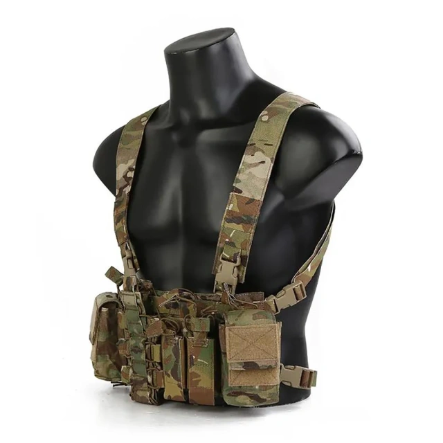 Custom Tactical Chest Rigs for Hunting Heavy Duty Tactical Chest Rig with Pouch Camo Harness Tactical Chest Rig Vest Customized Hunting Tactical Chest Rig High Quality Camouflage Molle Chest Rigs Outdoor Training Chest Rig for Tactical