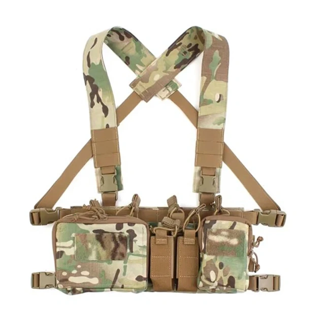 Customized Tactical Equipment Chest Rigs for Training Hunting Tactical Chest Rig Harness Heavy Duty Tactical Chest Rig Wholesale Outdoor Sports Tactical Gear Molle Vest Pouch Bag Tactical Carrier Chest Rig Camouflage Chest Rig