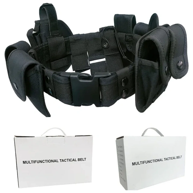 High Quality Durable Wear-resistant Tactical Duty Belt Tactical Portable Gift Box Duty Security Tactical Equipment System Set  Nylon Style Breathable Tactical Riggers Belts Men and Women No Holes Quick Release Heavy Duty Tactical Belt