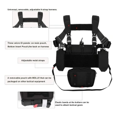 Training Chest Rig Tactical Molle Chest Rig Adjustable Detachable Training Modular Vest with Mag Pouch Good Quality Tactical Chest Rig Bag for Outdoor Elastic Tactical Chest Rig with Mag Pouch Tactical Vest Chest Rig
