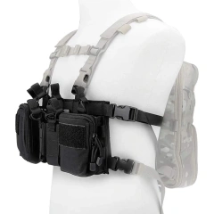 Customized High Quality Tactical Chest Vest Rig Tactical Vest with Multi-pockets Outdoor Training Hunting Vest Tactical Chest Rig Vest Adjustable X Harness Hunting Vest with Mag Pouches for Training Tactical Chest Bag Rig