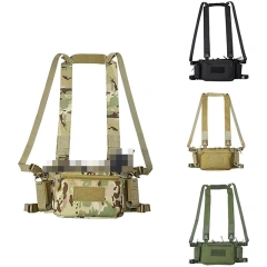 Outdoor Tactical Chest Rig Vest Camouflage Hunting Tactical Chest Rig With Magazine Pouch Tactical Camouflage Chest Rig Tactical Equipment Chest Rig Tactical MOLLE Micro Vest with Mag Pouch Adjustable Camo Harness Tactical Vest