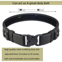 Outdoor Multifunctional Utility Duty Belt Rig Molded Pouches Kit Durable Tactical Security Belt Modular Equipment Belts  Outdoor Modular Equipment Security Utility practical Tactical Belt with Components Pouches Bags Holster for Security Hunting