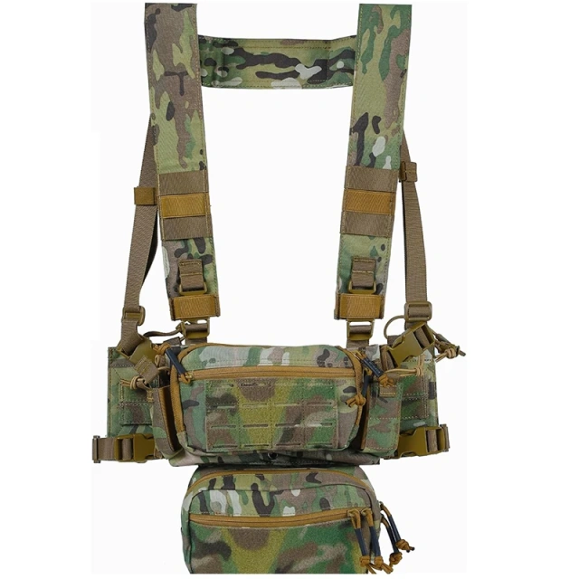 Tactical Accessories Chest Rig High Quality Tactical Molle Vest Pack Chest Harness Tactical Rig Vest for Hunting Custom Tactical Chest Rig Vests with Mag Pouches for Training Tactical Chest Vest Rig Adjustable Tactical Chest Rig