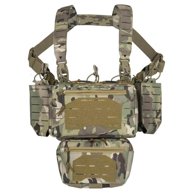 Hot Selling Top Quality Multi-Pockets Tactical Chest Mini Rig Quick Release Multifunctional Tactical Vest for Outdoor Outdoor Camouflage Gear Chest Rig Tactical Molle Vest with Pouch Bag Carrier Tactical Camouflage Chest Rig