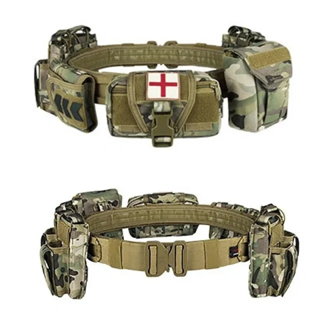 Multi-functional Adjustable Outdoor Black Hunting Tactics Duty Security Belt Premium Equipment Camo Tactic Waist Belt  Fashionable High Quality Reversible Ratchet Belt Nylon Breathable Web Golf multifunctional Tactical Belt