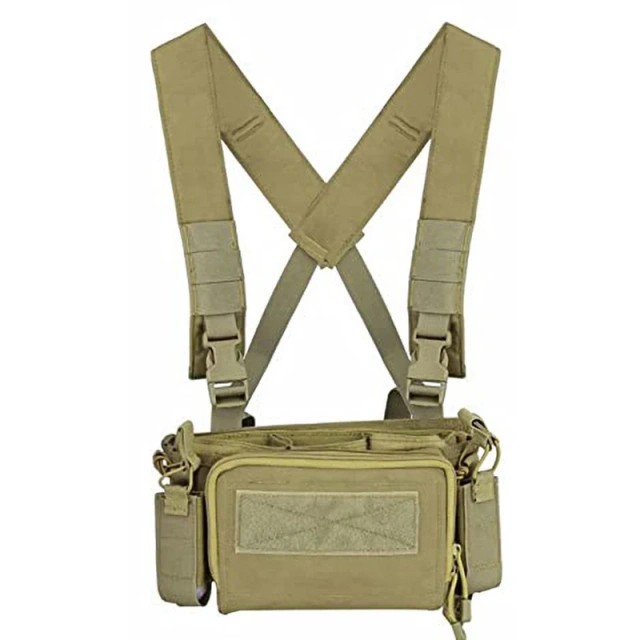 Customized Training Chest Rig with Mag Pouch High Quality Tactical Chest Rig Molle Pouches Tactical Training Vest Tactical Chest Vest Rig Adjustable Tactical Harness Chest Rig with Mag Pouches for Training Camo Tactical Vest Rig