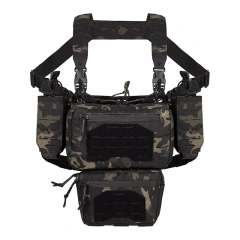 Outdoor Tactical Chest Mini Rig Multifunctional Adjustable Tactical Vest with Mag Pouches Camo Tactical Vest Rig Tactical Chest Pack Tactical Molle Chest Rig with Multi-Pockets Mag Pouch Good Quality Tactical Rig Vest