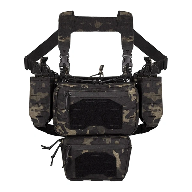 Outdoor Tactical Chest Mini Rig Multifunctional Adjustable Tactical Vest with Mag Pouches Camo Tactical Vest Rig Tactical Chest Pack Tactical Molle Chest Rig with Multi-Pockets Mag Pouch Good Quality Tactical Rig Vest