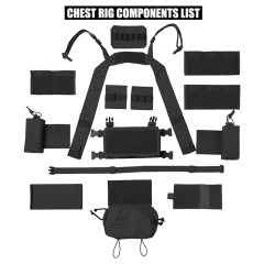 Tactical Micro Chest Rig with Pouches Tactical Chest Rig Vest Bag for Camping Hiking Training Tactical Chest Rig Hot Sale Outdoor Tactical Accessory Molle Vest Tactical Pouch Bag Vest Tactical Camouflage Chest Rig Harness for Tactical