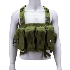 Tactical Molle Pouch Rig Chest Heavy Duty Tactical Chest Harness Vest Outdoor Protective Hunting Vest Rig Utility MOLLE Tactical Chest Rig with Pouches Tactical Chest Rig Multi-functional Tactical Chest Rig Outdoor Tactical Chest Rig