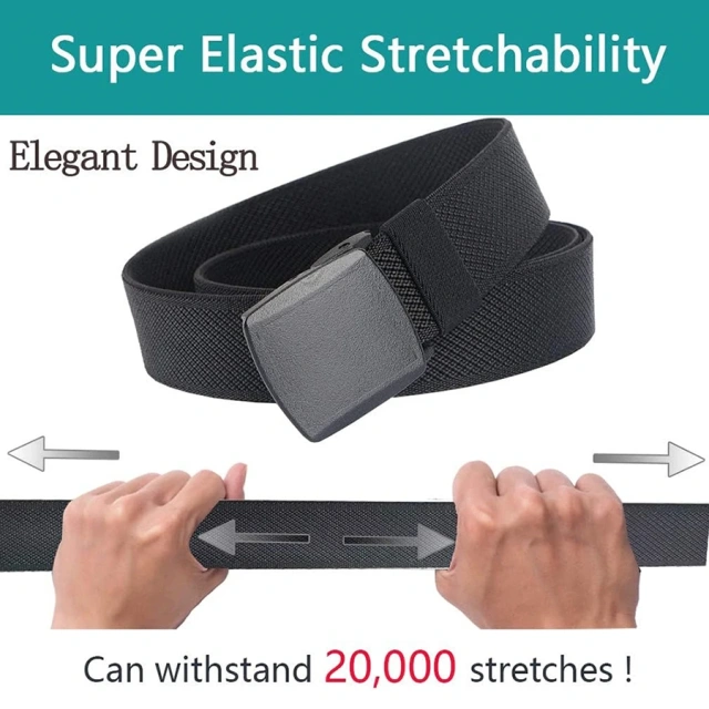 Elastic Belts Stretch Canvas No Metal Plastic Buckle Work Travel Sports Trim Fit Waist Tactical Belt  Wholesale Wear-resistant Ratchet Belt Nylon Web Tactical Belt with Automatic Slide Buckle Adjustable