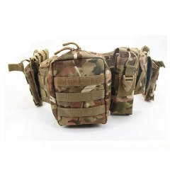 Multi-functional Adjustable Outdoor Waist Wrap Camouflage Tactical Belt Set Multi-functional Belt High Duty Accessory Bag  Waterproof Tactical Belts multifunctional Nylon Web Work Belt with Heavy Duty Quick Release Buckle
