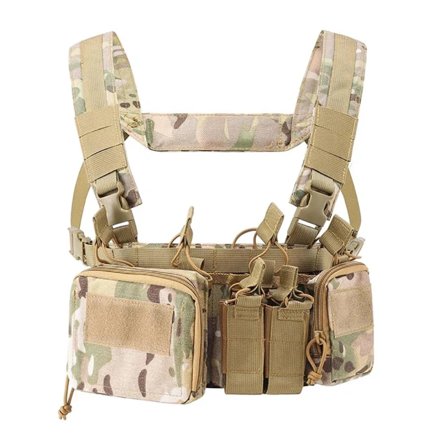 Wholesale Men Nylon Hunting Chest Rig Tactical Pack Chest Rig with Magazine Pouch Micro Tactical Chest Rig Wholesale Outdoor Tactical Harness Chest Rig High Quality Training Vest Chest Rig Utility Tactical Rig Pouch for Chest