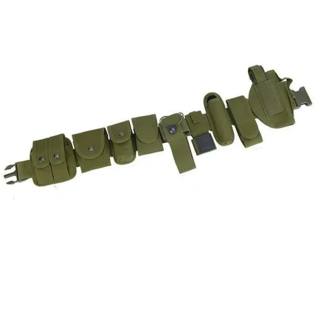 Premium Lightweight Tactical Flashlight Pouch Sets Mountaineering Multifunctional Utility Kit Belt Duty Belt Security Duty Belts  Men Sports Nylon Webbing Utility Belt with V-ring Heavy Duty Quick-Release Buckle Tactical Rigger Belt