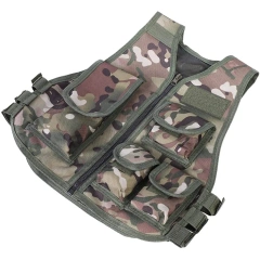 High Quality Durable Training Vest for Children Adjustable Camouflage Assault Training Vest Outdoors Games Tactical Vest Training Cross Draw Vest Wear-resistant Lightweight stab-proof Sports Training vest