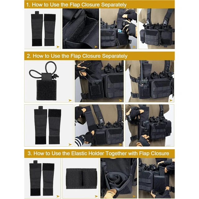 Tactical Gear Chest Rig Heavy Duty Tactical Vest MOLLE Chest Rigs Utility Tactical Chest Rig with Dangler Pouch Factory Direct Sales Utility Tactical Vest Chest Rig Tactical MOLLE Chest Rigs with Pouch Tactical Vest for Hunting