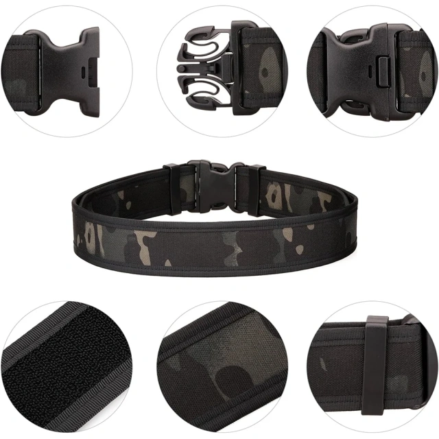 Wear-resistant Lightweight Nylon Adjustable Quick Release Wear-Resistant Men Tactical Belt Heavy Duty Work Belt  High density Material Adjustable outdoor multifunctional pockets Quick Release Tactical Heavy Duty sport enthusiasts Belt