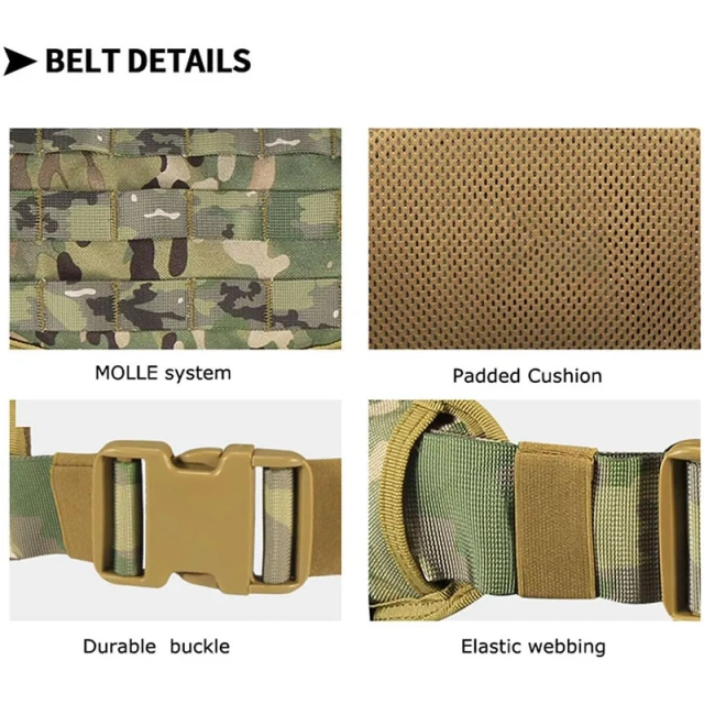 High Duty Quick-release Buckle Outdoor Tactical Belt Sport Enthusiasts Duty Belt Quick Release Adjustable Utility Belts  Wear-resistant Tactical Belt Hiking Rigger Nylon Web Work Belt with Heavy Duty Quick Release Buckle