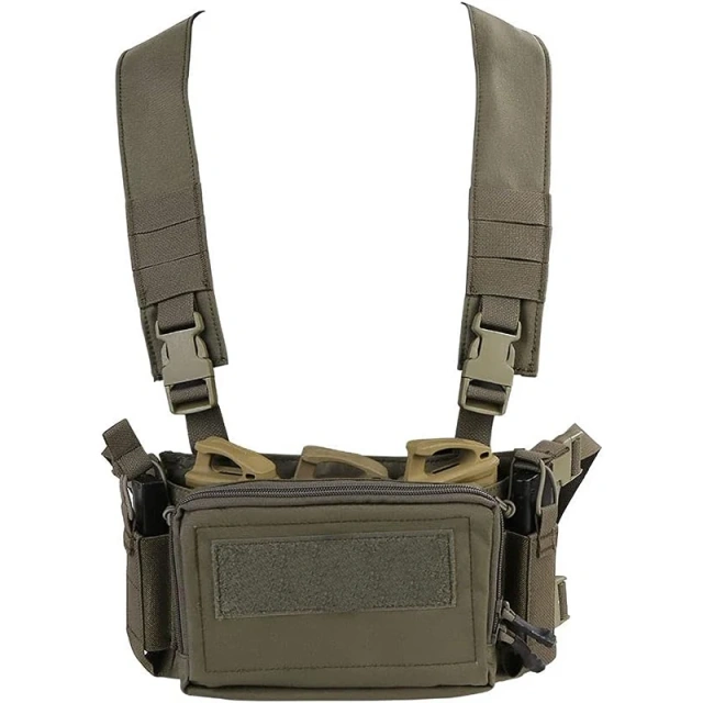 Good Quality Tactical Chest Rig Mini Style Tactical Vest with Chest Strap Unisex Tactical Micro Chest Vest Tactical Gear Chest Rig Adjustable Detachable Tactical Modular Vest with Mag Pouch Tactical Micro Chest Rigs