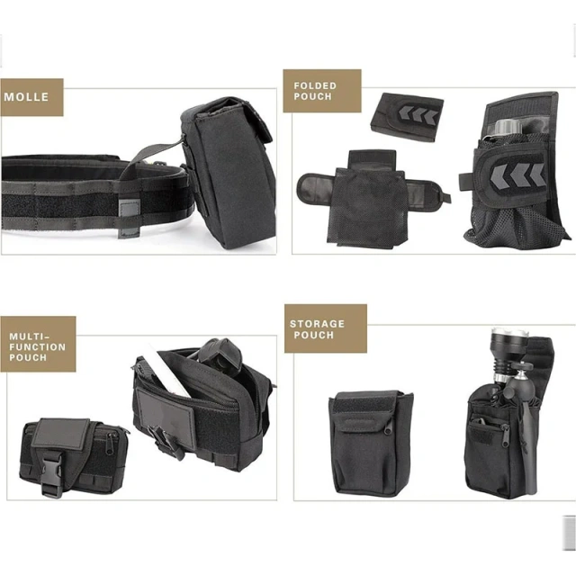 Wholesale High Density Material Multifunctional Tactical Belt with Accessories High Quality Duty Belts Security Duty Equipment  Men's Durable Waterproof Tactical Belt Breathable Nylon Sports Training Fully Adjustable Casual Belt