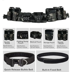 High Quality Quick-release Buckle Multi-functional Tactical Belt with Quick Release Accessory Pouches Mountaineering Duty Belt  Wear-resistant Travel Nylon Tactical Men with Zinc Alloy Buckle Security Money Belt with Hidden Money Pocket