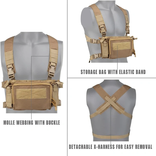 Wholesale Tactical Equipment Chest Rig for Hunting Camouflage Tactical Vest Heavy Duty Tactical Vest Chest Rig Tactical Micro Modular Vest for Hunting Camouflage Tactical Chest Rig Vest Outdoor Tactical Chest Rig Vest