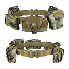 Multifunctional Tactic Waist Belt Adjustable Tactical Belt with Detachable Pouch Quick Release Buckle for Outdoor Activities  Adjustable Training Tactical multifunctional Wear-resistant Belt Fully Canvas Web Belt with Flip Top Buckle