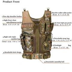 Outdoor Training Vest Ultra-Light Breathable Vest Adjustable for Adults with Games or Training  Breathable Training Vest Tool Belt with Medium Pouches Weight Dispersal Work Vest