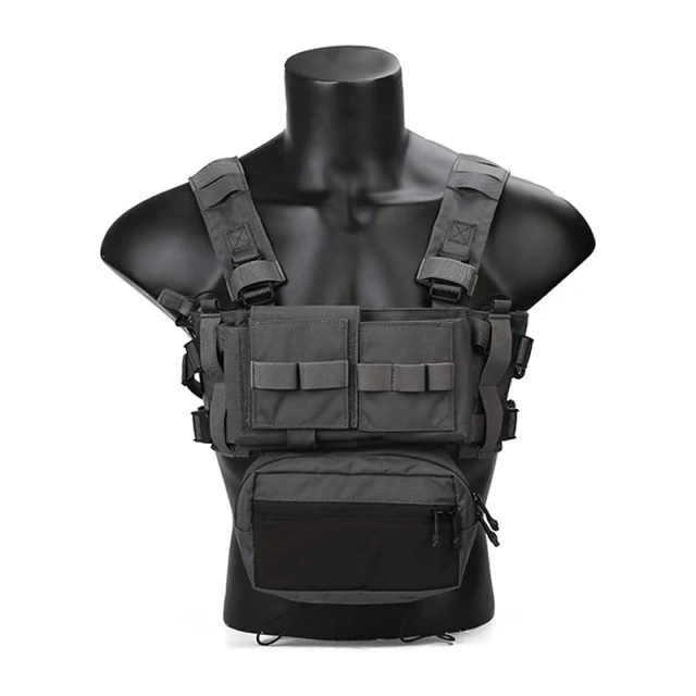 Custom Logo Camouflage Tactical Gear Harness Tactical Chest Rig Bag Outdoor Hunting Tactical Vest Recon Chest Rig Outdoor Tactical Camouflage Chest Rig Tactical Molle Tactical Chest Rig Vest With Magazine Pouches Tactical Vest Chest Rig