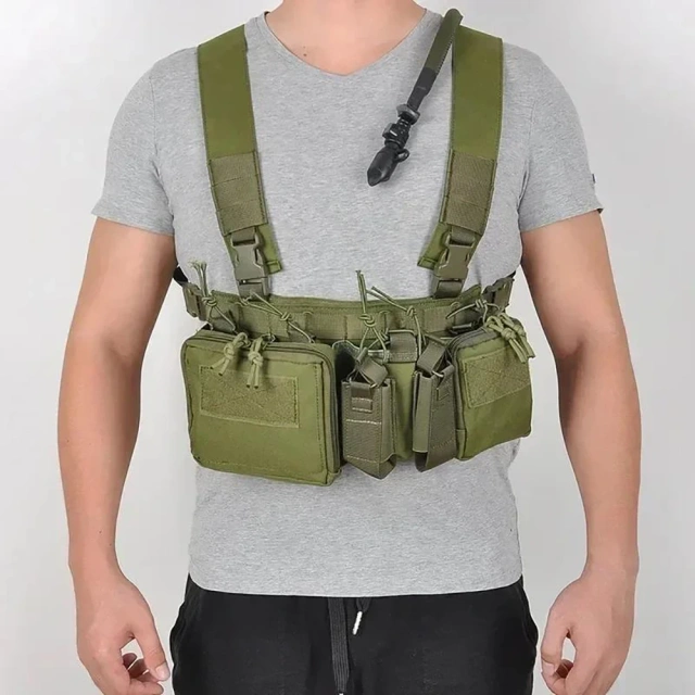 Wholesale Tactical Accessories Chest Rig Men Nylon Molle System Chest Rig Tactical Vest Tactical Rig Harness Good Quality Micro Tactical Chest Rig Multi-function Tactical Chest Rig Vest Outdoor Camouflage Harness Chest Rig