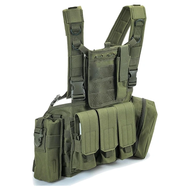 Customized Outdoor Tactical Vest Adjustable Camouflage Chest Rig with Pouches Multifunctional Training Vest Chest Rig Nylon Tactical Vest Rig with Adjustable Shoulder Straps Tactical Hunting Chest Rig Utility Tactical Vest Chest Rig for Men and Women