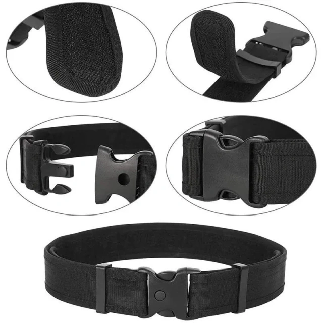 High Quality Multifunctional Tactical Security Duty Belts Multifunctional Flashlight Pouch Sets Utility Kit Belt Duty Belt  Men Wear-resistant Nylon Web Tactical Belt with Automatic Slide Buckle golf men Adjustable Tactical Belt