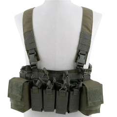 Hunting Equipment Camouflage Carrier Chest Rig Tactic Carrier Chest Rig with Magazine Pouch Tactical Chest Harness Vest military Outdoor Sports Gear Tactical Molle Vest Pouch Bag Carrier Heavy Duty Camouflage Tactical Chest Rig