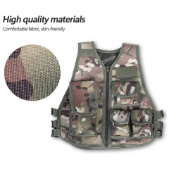 High Quality Durable Training Vest for Children Adjustable Camouflage Assault Training Vest Outdoors Games Tactical Vest Training Cross Draw Vest Wear-resistant Lightweight stab-proof Sports Training vest