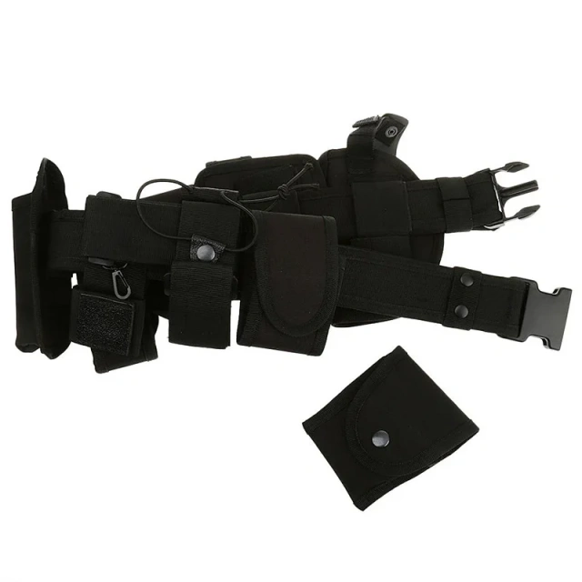 Wear-resistant Lightweight Utility Outdoor Belt Waist Bag Durable Pouch Men Security Guard Patrol Kit  Wholesale High Quality Fashionable Tactical Belt with Quick Release Accessory Pouches multifunctional Duty Belt for Men