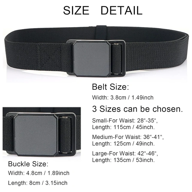 Wear-resistant Tactical Elastic Belts Men Quick Release Magnetic Buckle Stretch Webbing Heavy Duty Work Golf Belt  Outdoor tactical holster flashlight bag multifunctional tool kit waist belt nylon Oxford cloth practical safety Training belts
